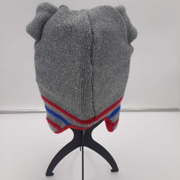 NWOT Healthtex Knit Dog hat with ear covers Red fleece lined Gray Blue Red 2T-5T - Picture 3 of 5
